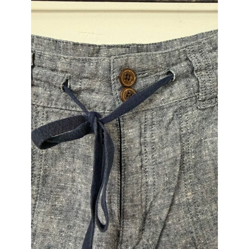 Patagonia Island Hemp Shorts Womens 8 Blue Chambray Organic Cotton Blend 57115